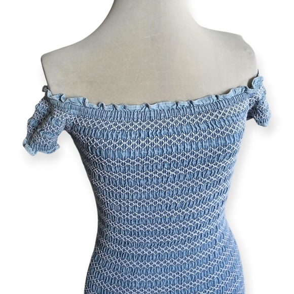 Forever 21 Blue Stretch Knit Mini Dress, Size Small - Picture 5 of 9